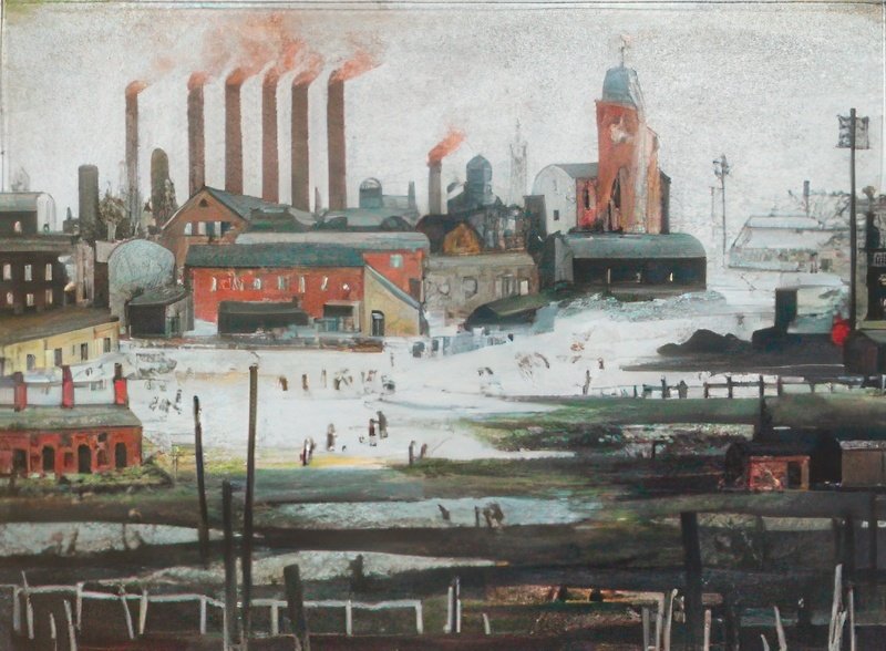 L S Lowry Iron Works 1 A4 Art Photo Print 1
