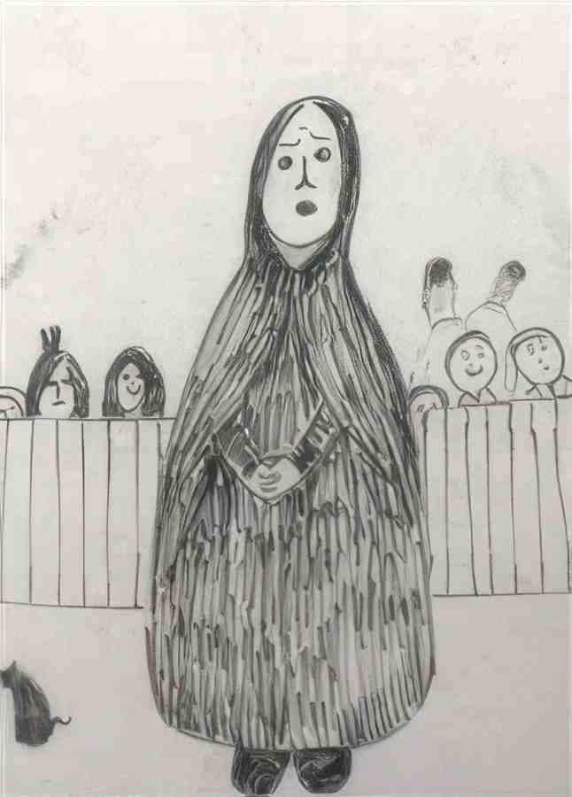 L S Lowry Lady In Trouble(2) A4 Photo Print