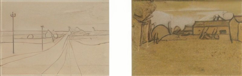 L S Lowry Landscape Drawing, Lytham A4 Art Photo Print 1