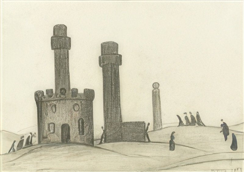 L S Lowry Landscape With Figures, Workington A4 Photo Print 1