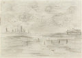 L S Lowry Landscape With Six Tiny Figures And Dog In An Open Space, House And Distant Chimneys In Background, A4 Photo Print 1
