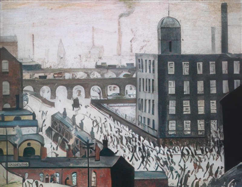 L S Lowry Leaving The Mill(1) A4 Photo Print 1