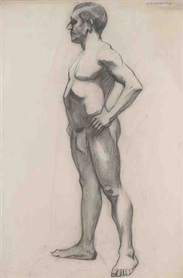 L S Lowry Life Drawing Of A Man 2 A4 Art Photo Print