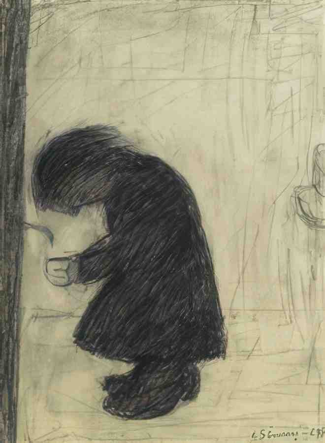 L S Lowry Man Drinking Water 2 A4 Art Photo Print