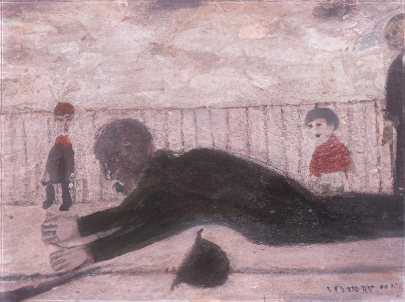 L S Lowry Man Falling Over(1) A4 Photo Print 1