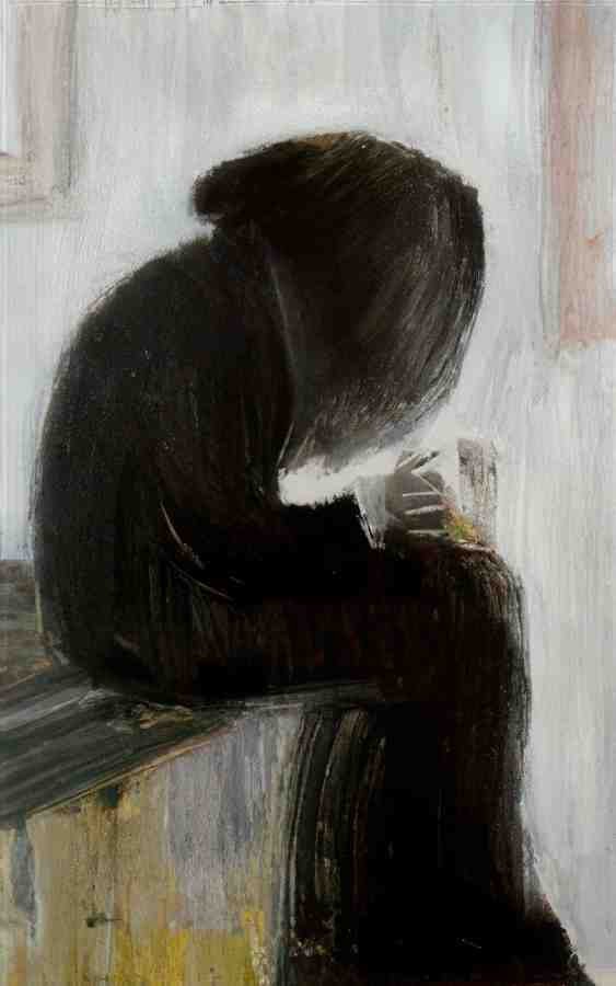 L S Lowry Man Seated In The National Gallery(1) A4 Photo Print