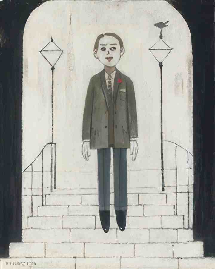 L S Lowry Man Standing On Steps(1) A4 Photo Print