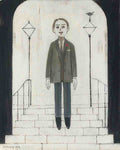 L S Lowry Man Standing On Steps 1 A4 Art Photo Print