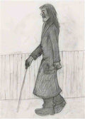 L S Lowry Man Walking (2) A4 Photo Print