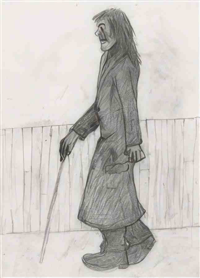 L S Lowry Man Walking 2 A4 Art Photo Print