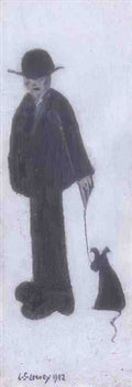 L S Lowry Man With A Dog(1) A4 Photo Print