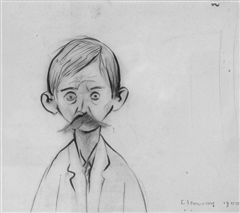 L S Lowry Man With Moustache 1 A4 Art Photo Print 1