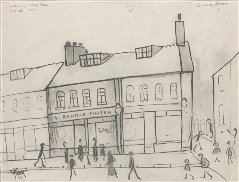 L S Lowry Market Square, Ebbw Vale A4 Photo Print 1