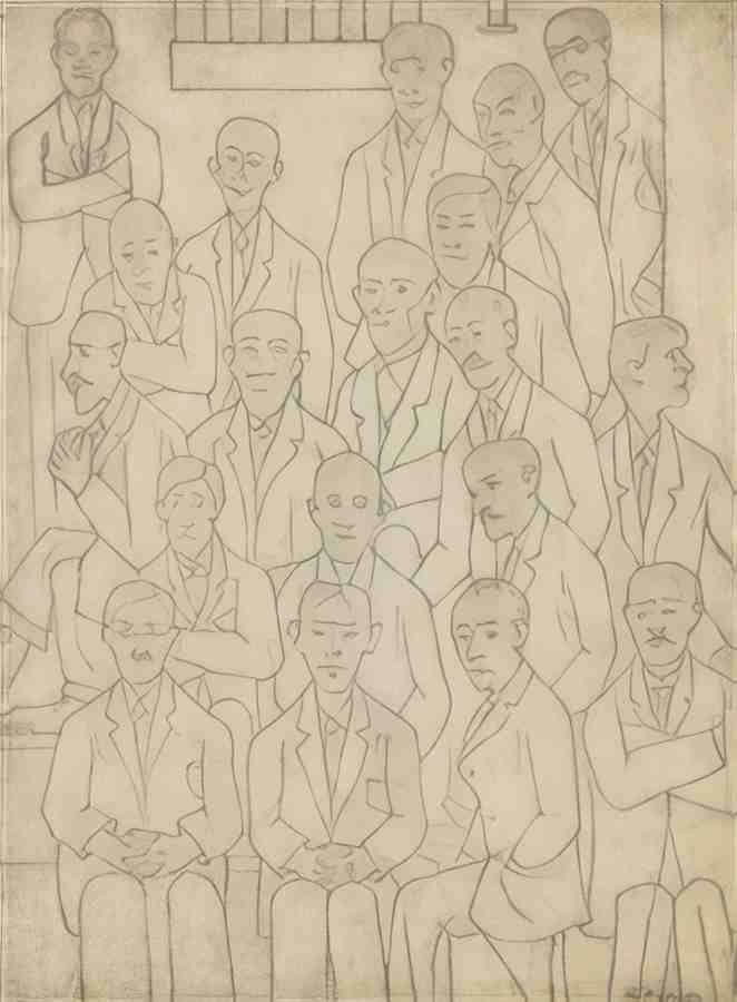 L S Lowry Men At A Meeting 1 A4 Art Photo Print