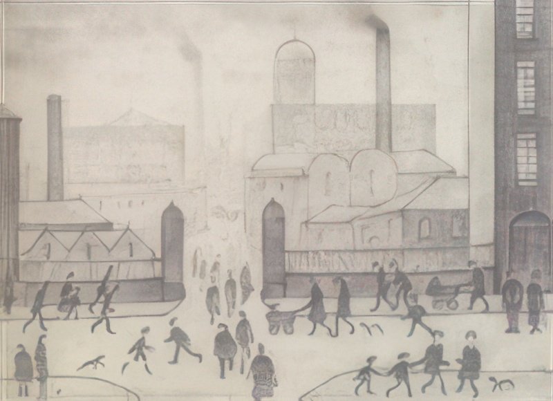 L S Lowry Mill Gates 1 A4 Art Photo Print 1