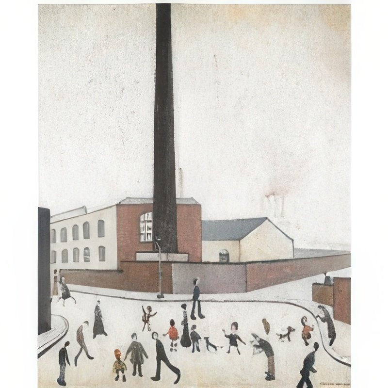 L S Lowry Mill Scene With Figures 2 A4 Art Photo Print 1