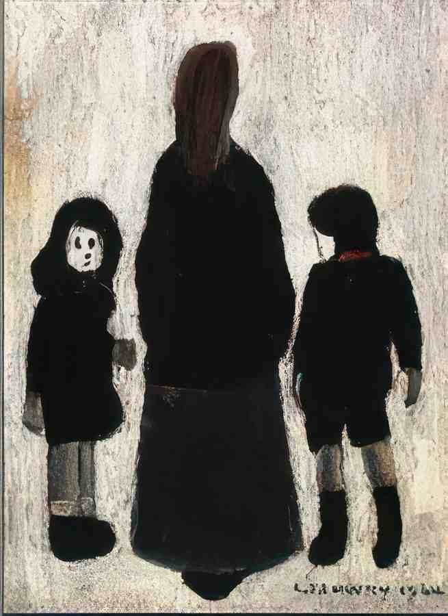 L S Lowry Mother And Children(1) A4 Photo Print 1