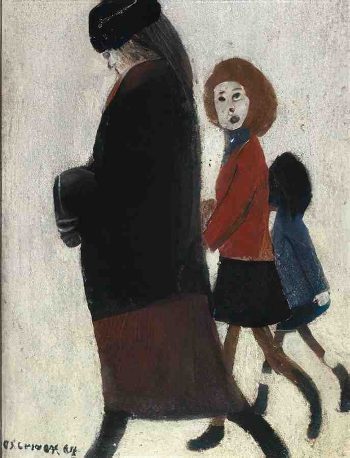 L S Lowry Mother And Children 2 A4 Art Photo Print