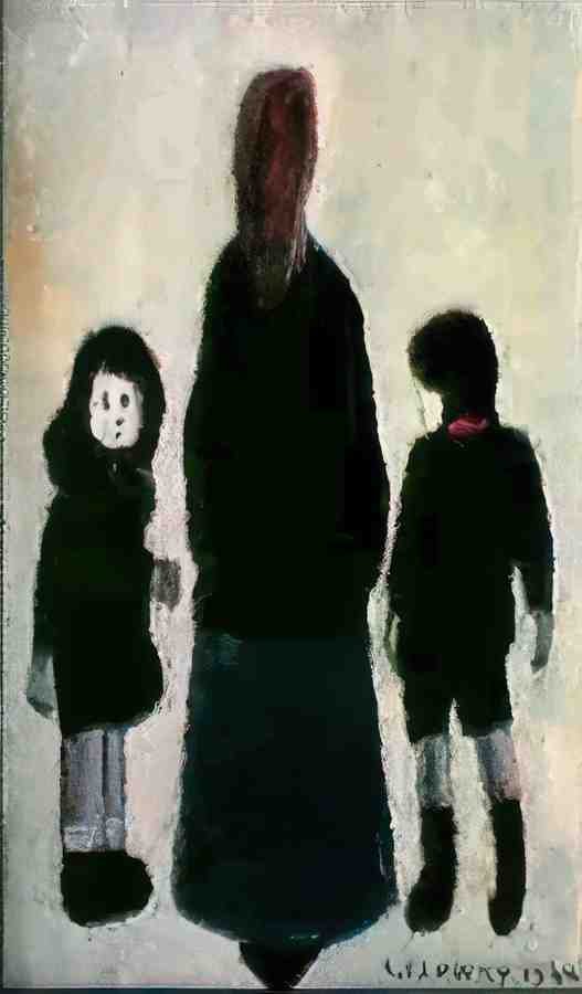 L S Lowry Mother And Children(4) A4 Photo Print 1