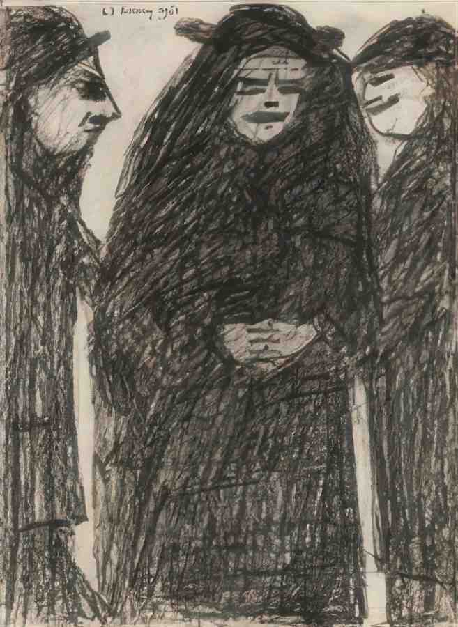 L S Lowry Mother And Sons 2 A4 Art Photo Print