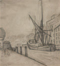 L S Lowry Norwich, Mensum River Sketch With Barge, Warehouse Of R J Read Ltd Right Centre A4 Photo Print 1