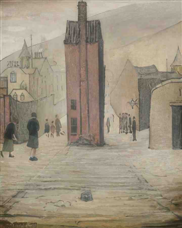 L S Lowry Old Building, Edinburgh A4 Art Photo Print