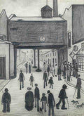L S Lowry Outside A Mill (2) A4 Photo Print