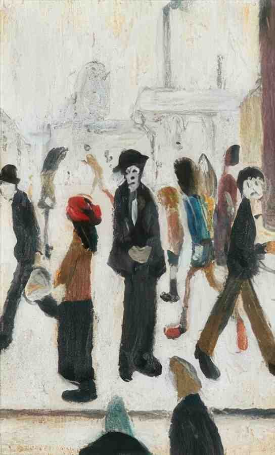 L S Lowry People In A Street(1) A4 Photo Print
