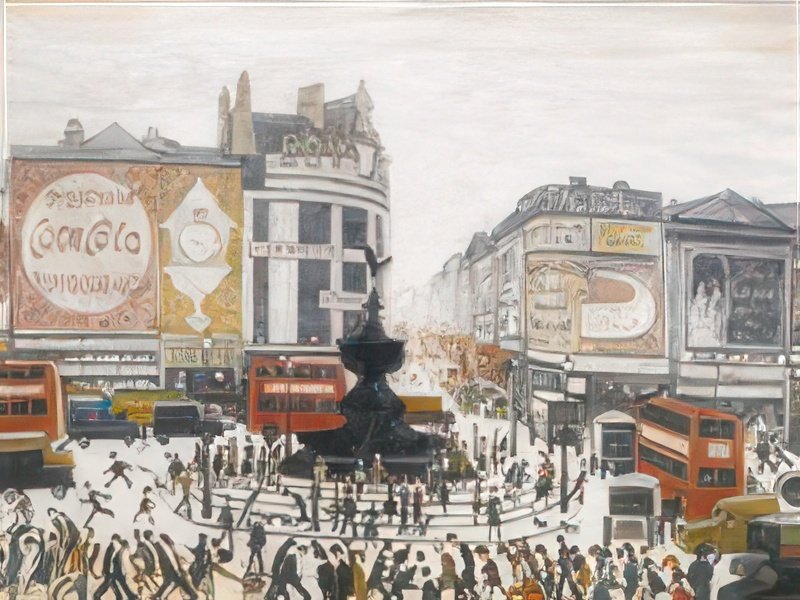 L S Lowry Piccadilly Circus, London A4 Photo Print 1