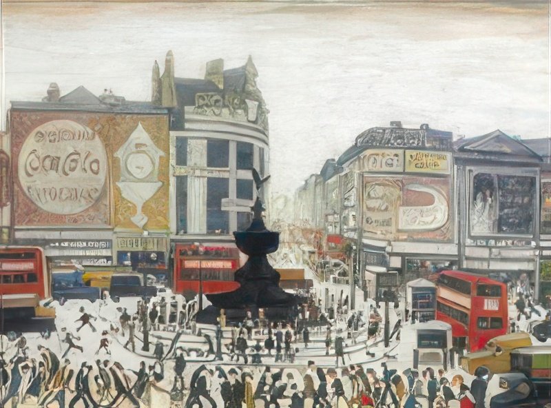 L S Lowry Piccadilly Circus, London 1 A4 Art Photo Print 1