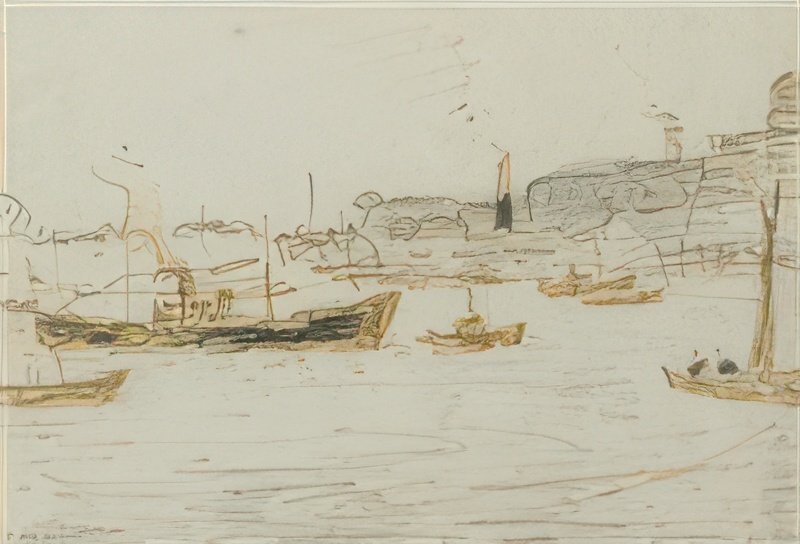 L S Lowry Poole Harbour(3) A4 Photo Print 1