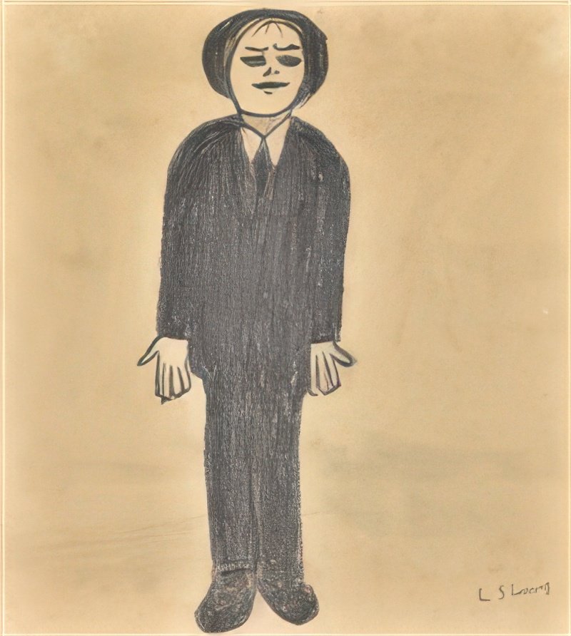 L S Lowry Portrait Of A Man(2) A4 Photo Print 1