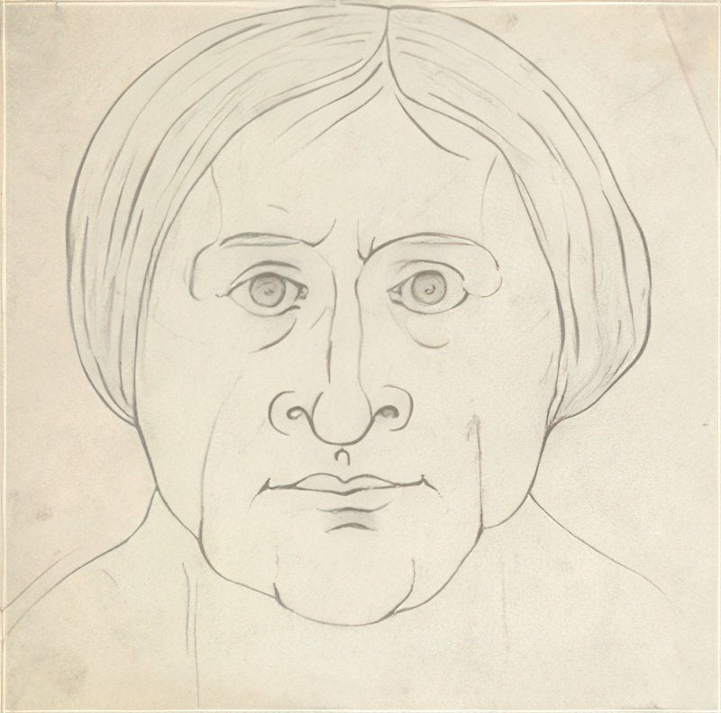 L S Lowry Portrait Of A Woman (2) A4 Photo Print 1