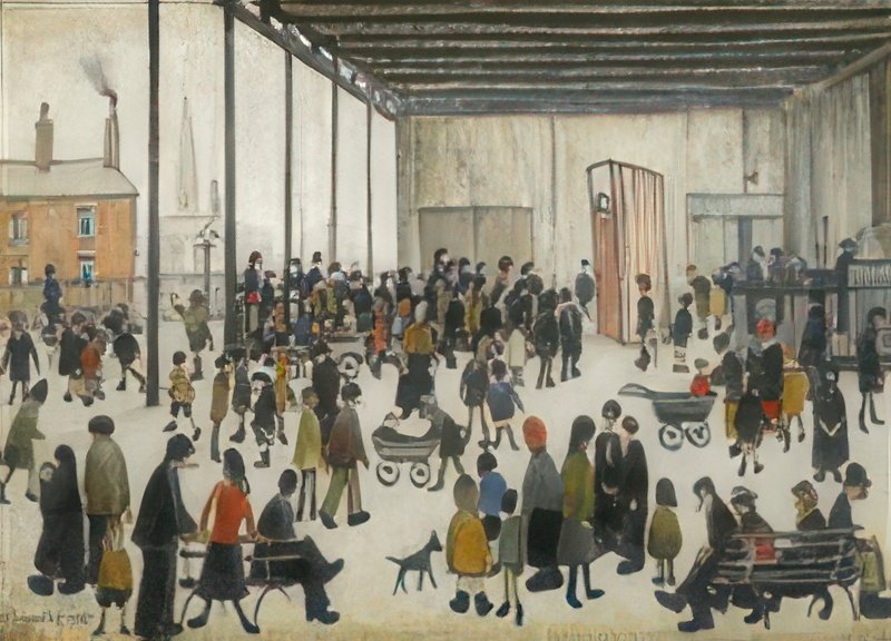 L S Lowry Punch And Judy(1) A4 Photo Print 1