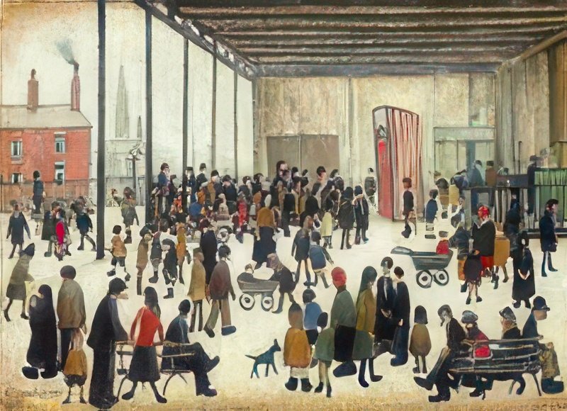 L S Lowry Punch And Judy(2) A4 Photo Print 1