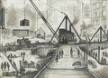 L S Lowry Rebuilding Rylands Library, Manchester A4 Art Photo Print 1