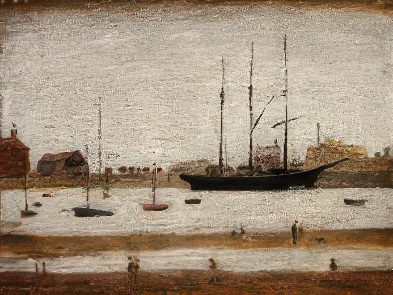 L S Lowry Rhyl Harbour 1 A4 Art Photo Print 1