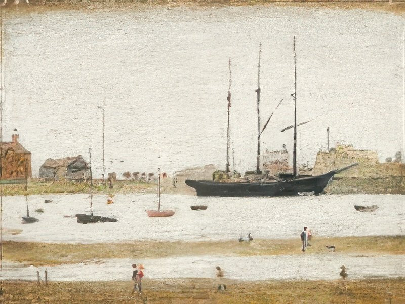 L S Lowry Rhyl Harbour 2 A4 Art Photo Print 1