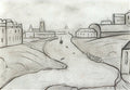 L S Lowry River Scene (+ River Scene, Verso) A4 Photo Print 1