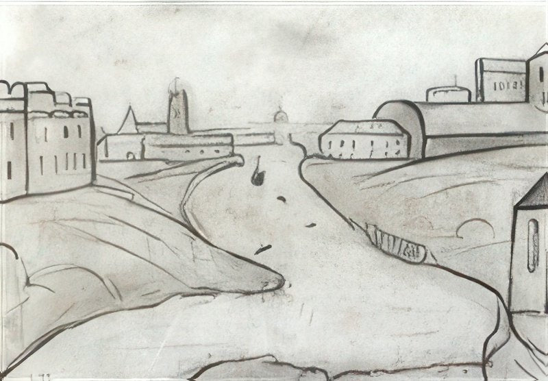 L S Lowry River Scene (+ River Scene, Verso) A4 Photo Print 1