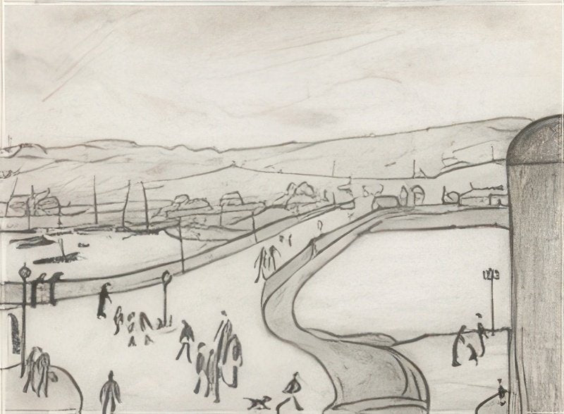 L S Lowry River Scene, Londonderry A4 Art Photo Print 1