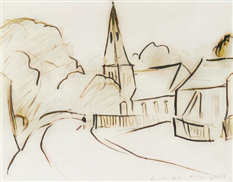 L S Lowry Rockcliffe Church, Near Carlisle A4 Photo Print 1