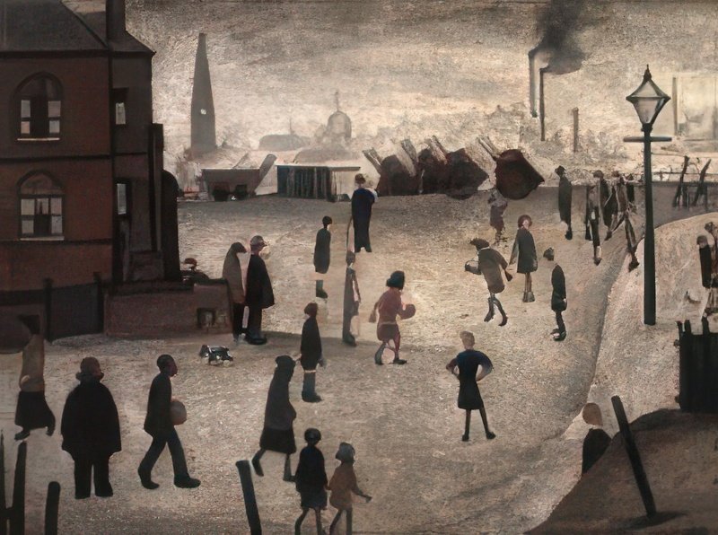 L S Lowry Rounders(2) A4 Photo Print 1