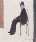 L S Lowry Seated Man(1) A4 Photo Print 1