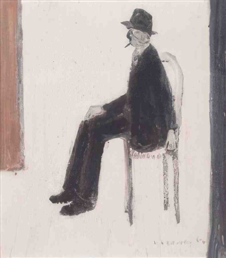 L S Lowry Seated Man(1) A4 Photo Print 1