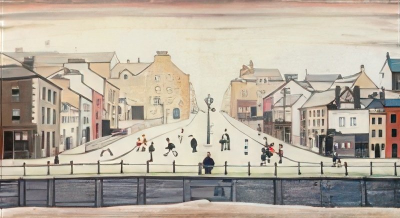 L S Lowry Senhouse Street, Maryport A4 Photo Print 1