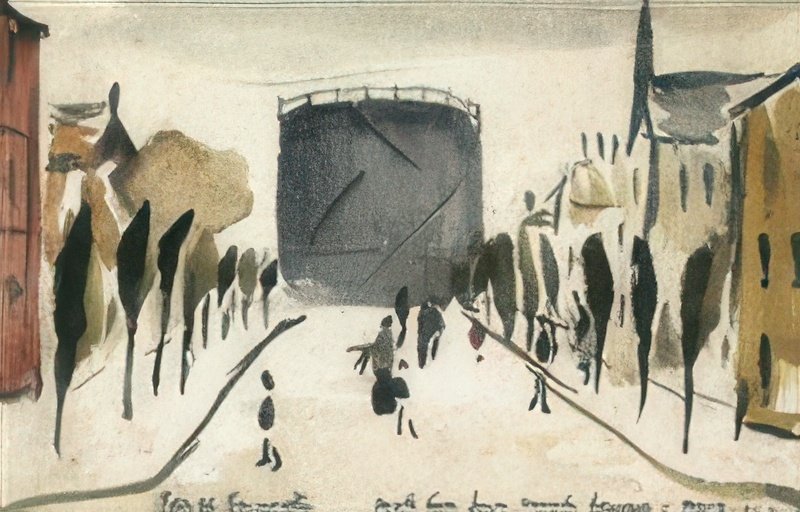 L S Lowry Silloth Gasometer(1) A4 Photo Print 1
