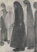 L S Lowry Six Figures(1) A4 Photo Print