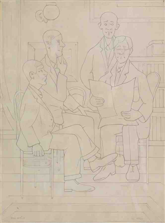 L S Lowry Speculators(1) A4 Photo Print