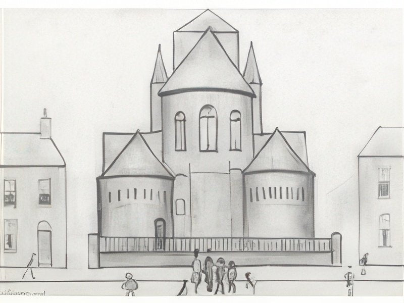 L S Lowry St Gabriels, Erskine Street, Hulme A4 Photo Print 1